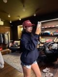 ÁO “WHENEVER” LOGO HALF-ZIP SWEATSHIRT / NAVY