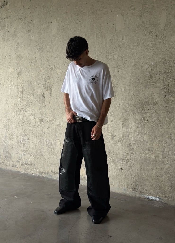 QUẦN DÀI "WHENEVER" DOUBLE-KNEE LEATHER PANTS / BLACK