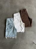 QUẦN NGẮN "WHENEVER" DOUBLE-KNEE BAGGY SHORTS / WHITE