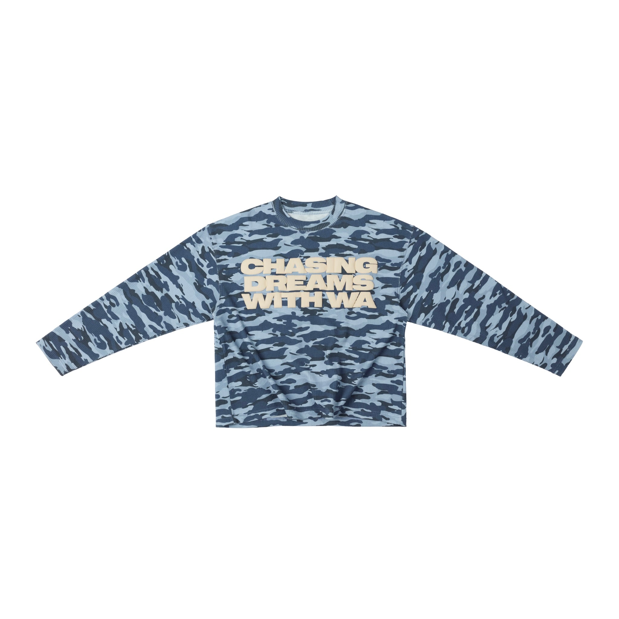 ÁO TAY DÀI  “WHENEVER” WAFFLE CAMO LONG SLEEVES / BLUE