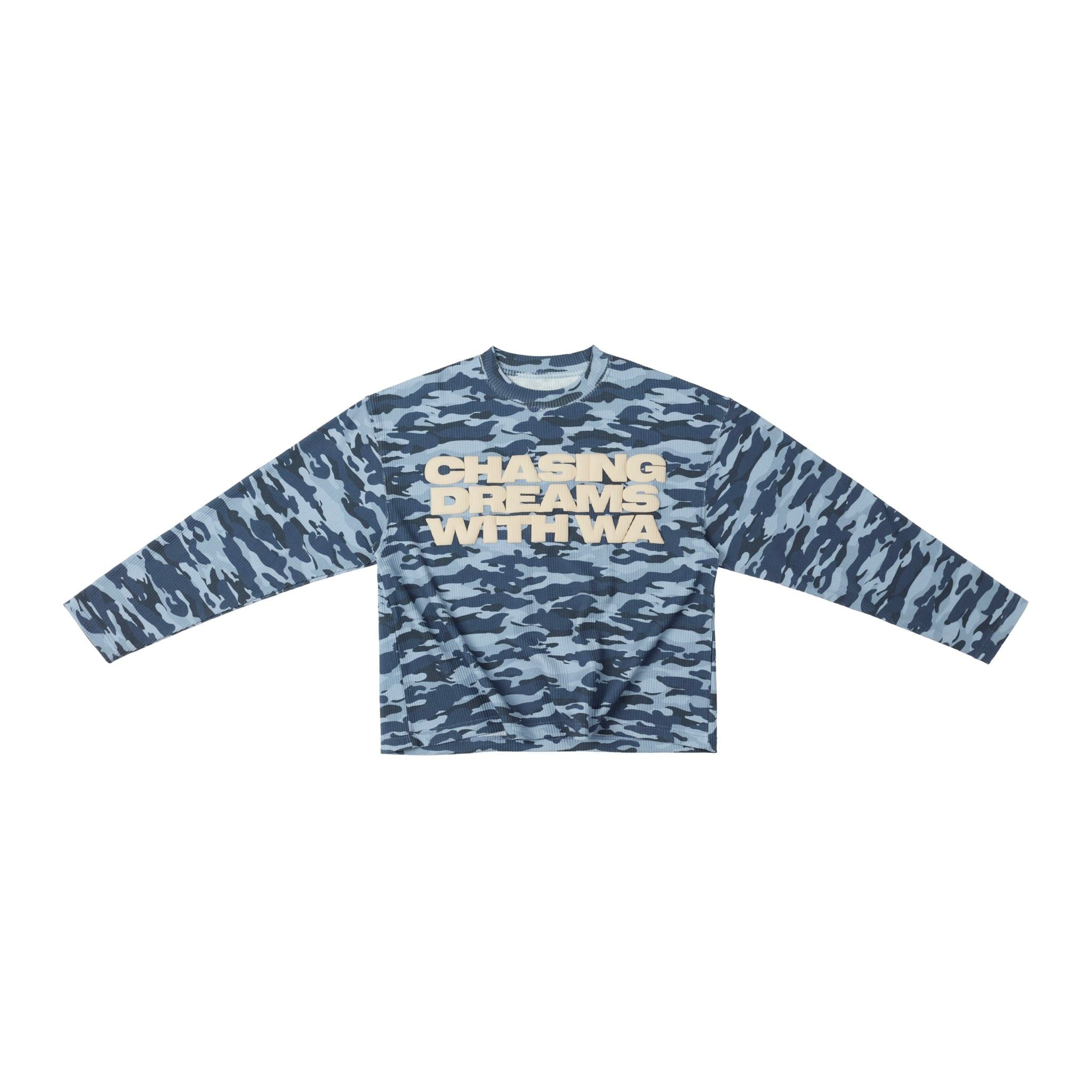 ÁO TAY DÀI  “WHENEVER” WAFFLE CAMO LONG SLEEVES / BLUE