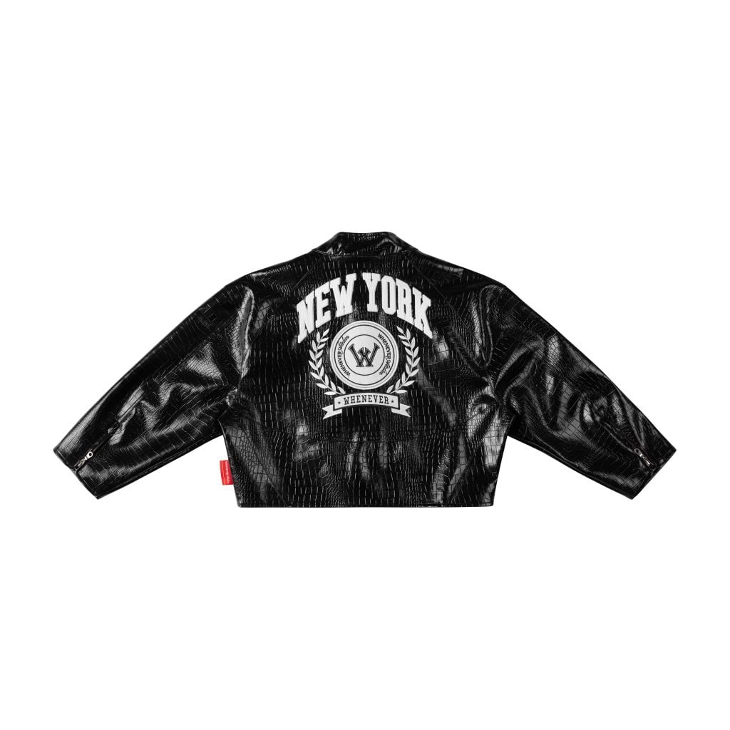 “WHENEVER” NY LEATHER JACKET / BLACK