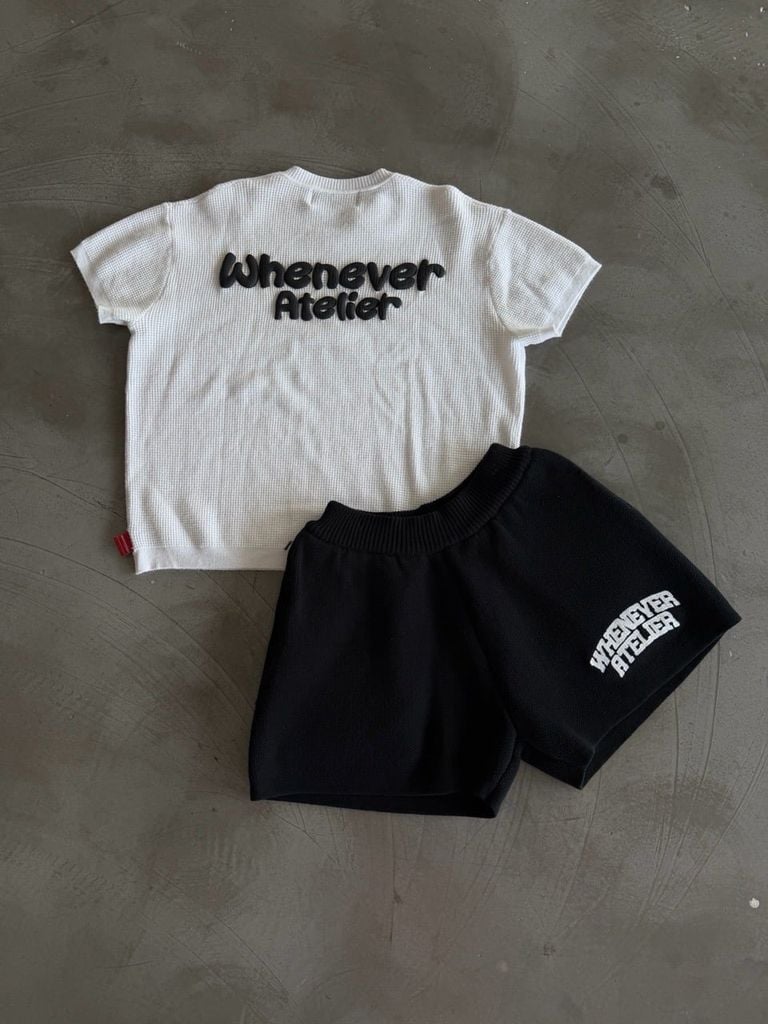 QUẦN DỆT KIM "WHENEVER" BASIC LOGO KNIT SHORTS / BLACK