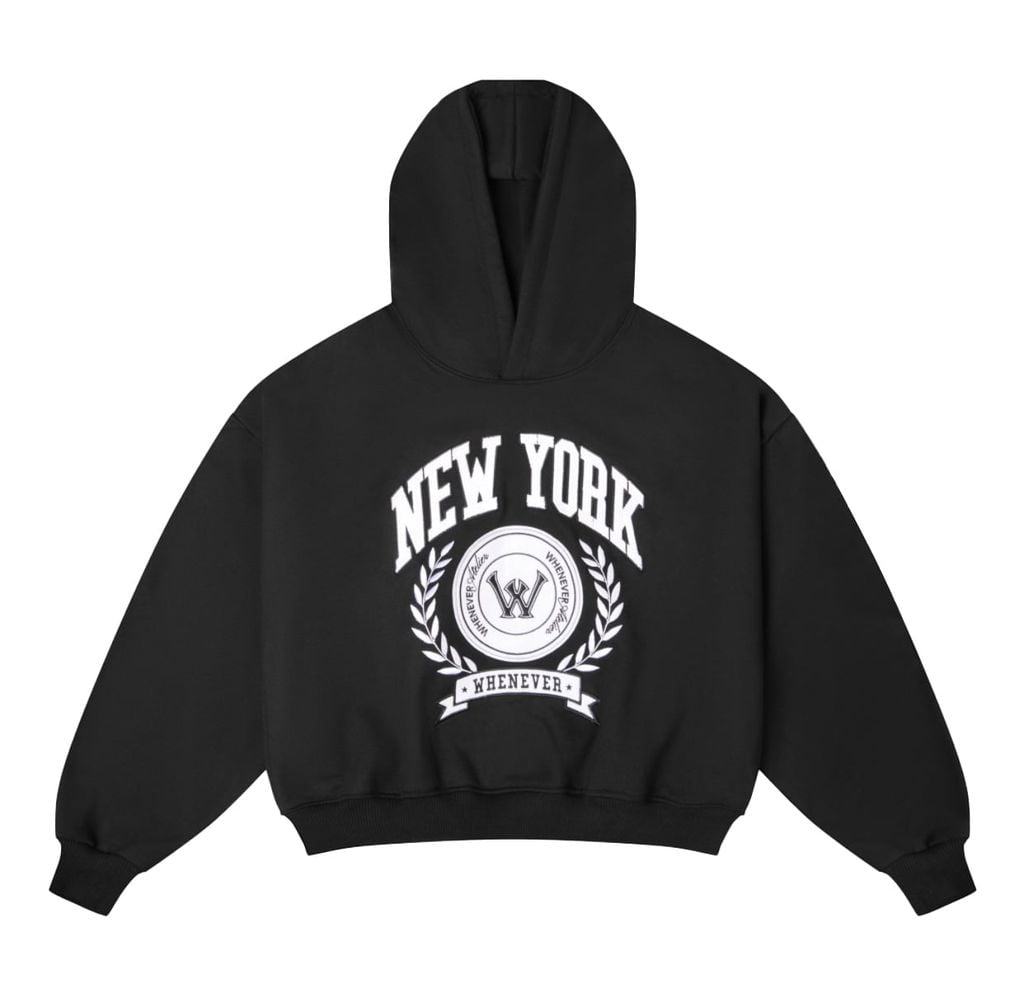 "WHENEVER" NY HOODIE / BLACK