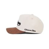 “WHENEVER” LOGO KHAKI SUEDE TRUCKER HAT / BROWN