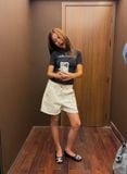 QUẦN "WHENEVER" SIGNATURE WASHED DENIM SHORTS / WHITE