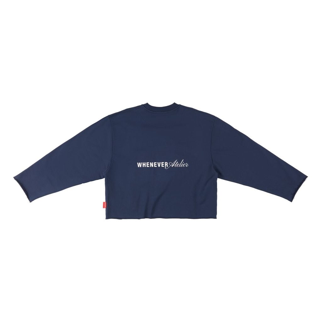 “WHENEVER” BEAR LONG SLEEVES T-SHIRT / NAVY
