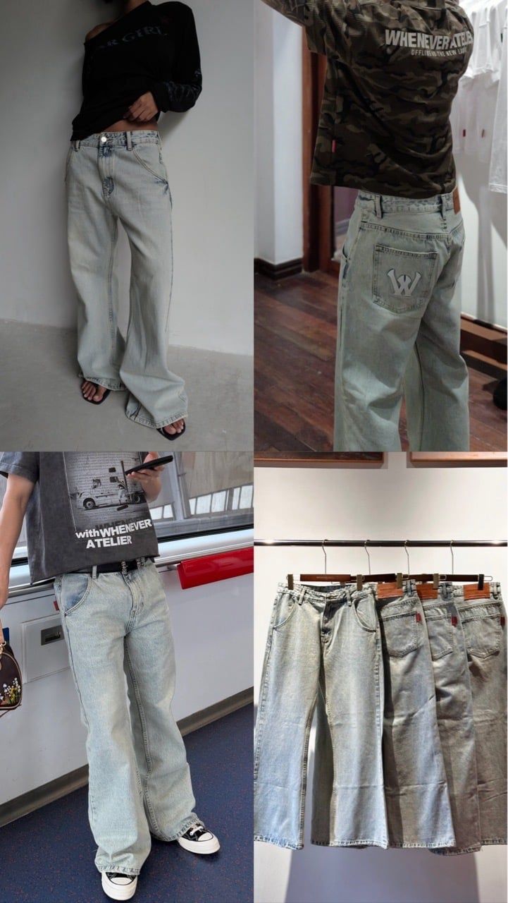 “WHENEVER” FLARE JEANS / WASH BLUE