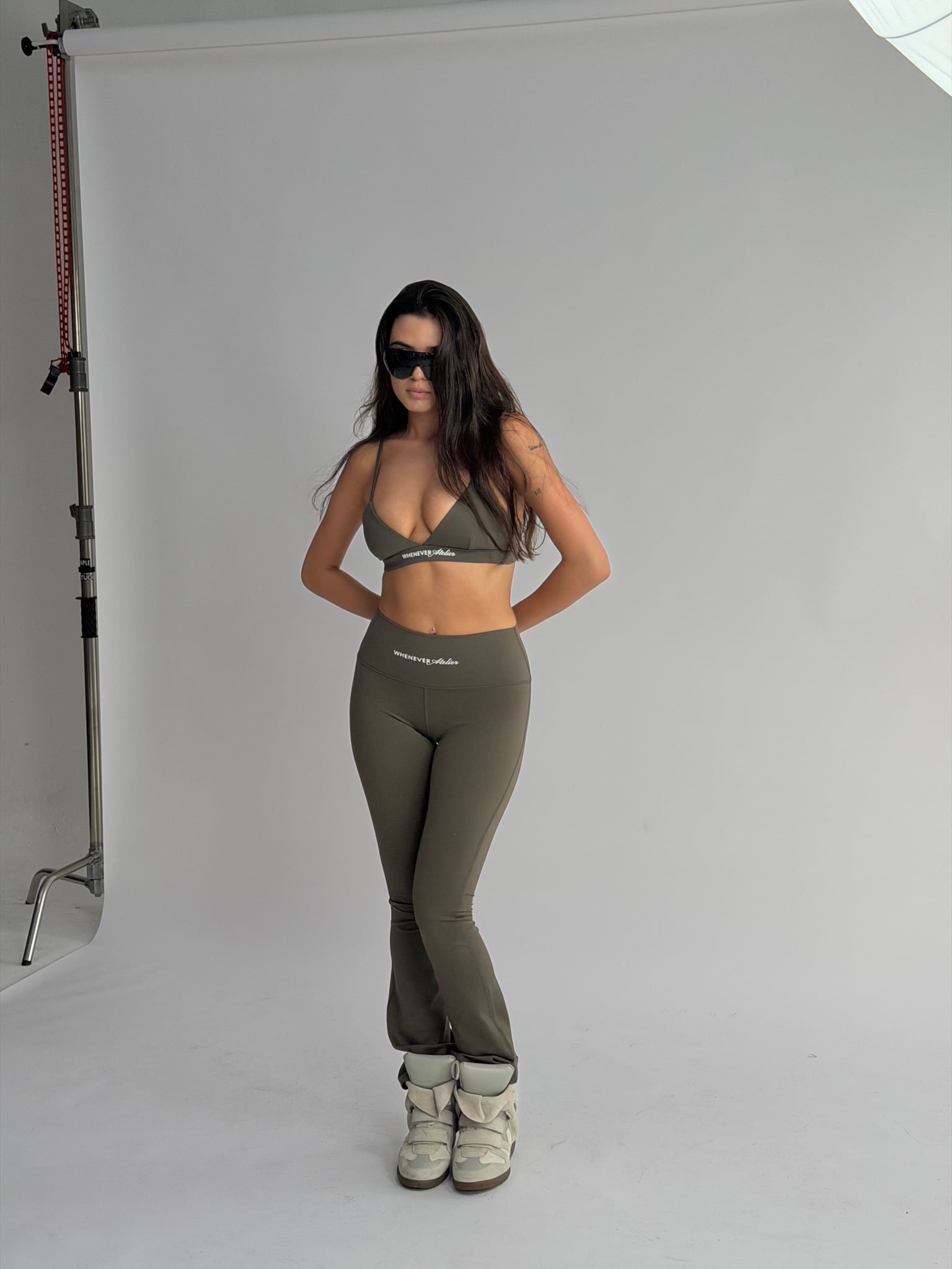 "WHENEVER" FLATTERING HIGH - FLARE LEGGINGS / OLIVE