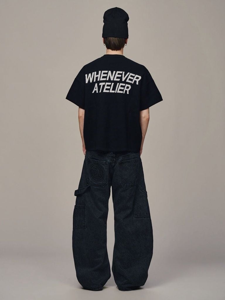 ÁO DỆT LEN “ WHENEVER “ SIGNATURE KNIT T - SHIRT / BLACK