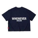 “WHENEVER” W BASIC T-SHIRT / NAVY