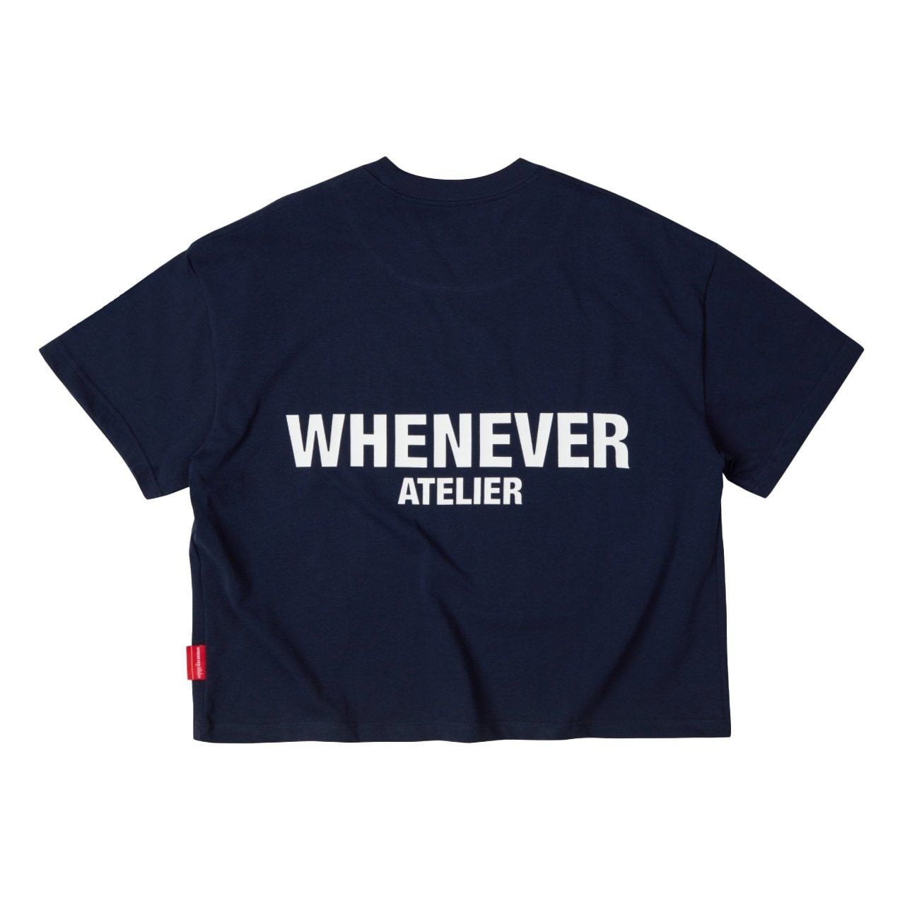 “WHENEVER” W BASIC T-SHIRT / NAVY