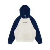 “WHENEVER” COZY FOX RAGLAN HOODIE / GREY NAVY