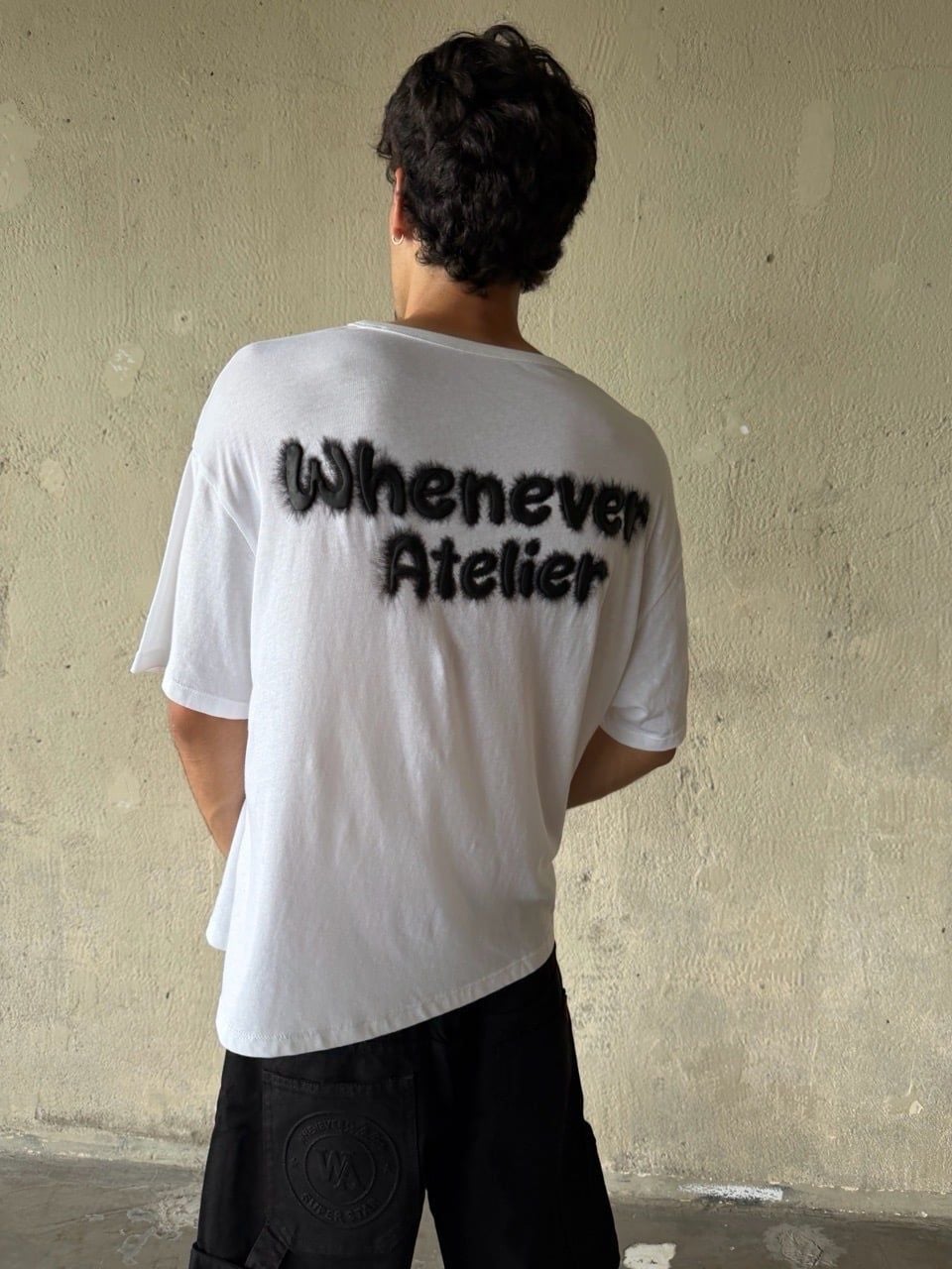 ÁO “WHENEVER” FUZZY LOGO TEE/ WHITE