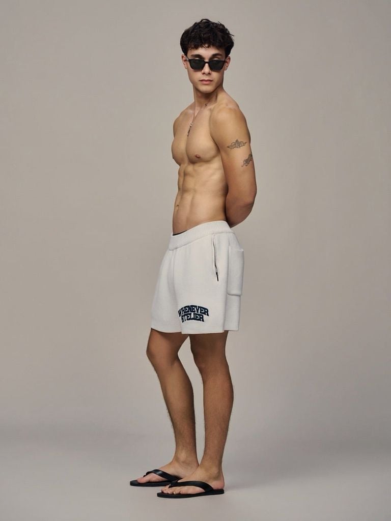 QUẦN DỆT KIM "WHENEVER" BASIC LOGO KNIT SHORTS / WHITE