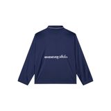 "WHENEVER" BỘ ÁO VÀ QUẦN DÀI SATIN LONG PAJAMA SHIRT + PANTS  / NAVY