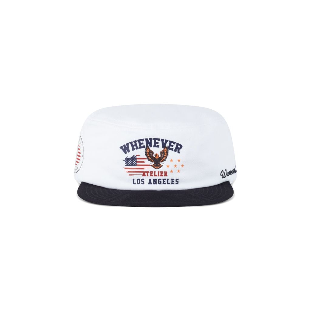 "WHENEVER " LA PILLBOX CAP / WHITE BLACK