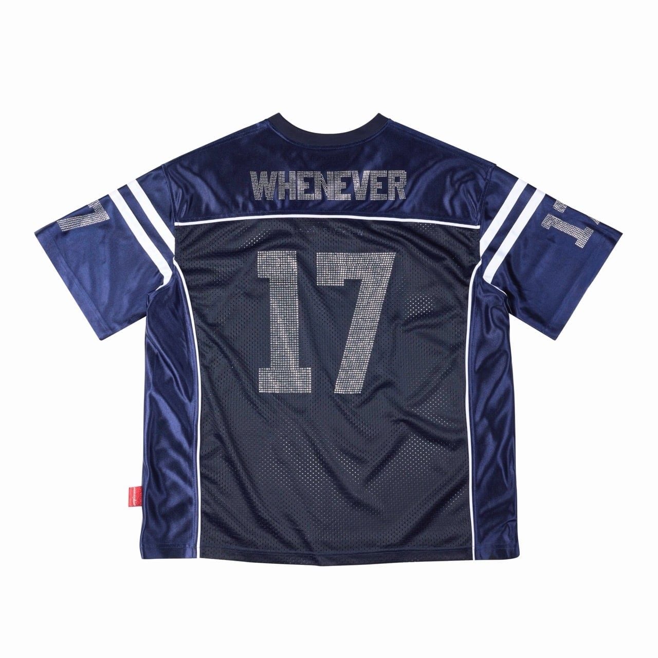 ÁO "WHENEVER" RHINESTONE 17 MESH JERSEY/ NAVY