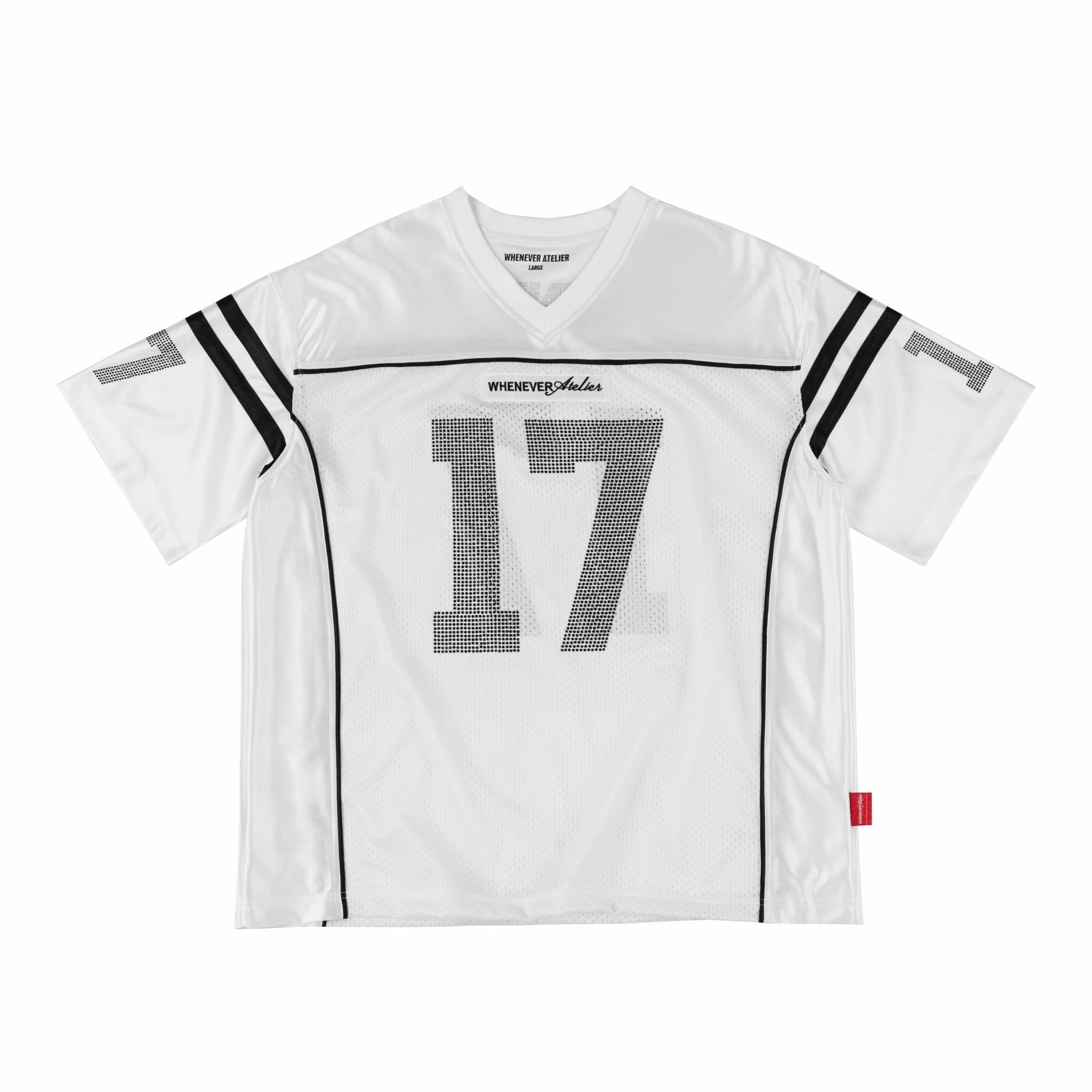 ÁO "WHENEVER" RHINESTONE 17 MESH JERSEY/ WHITE
