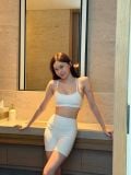 "WHENEVER" BASIC SPORTS SHORTS / WHITE