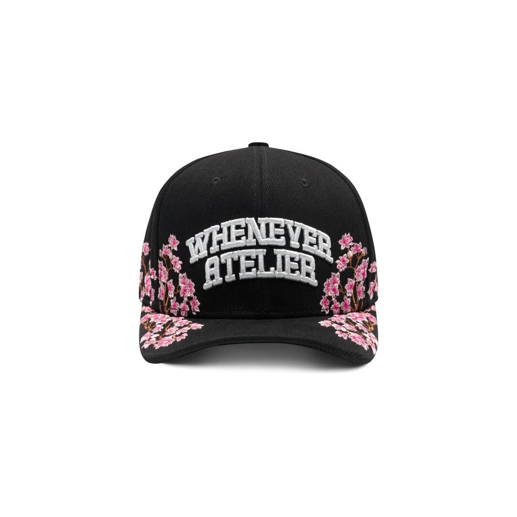 “WHENEVER” SAKURA FITTED CAP / BLACK