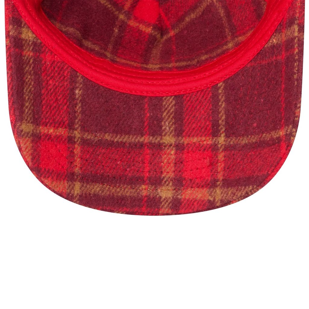 “WHENEVER” PLAID CAP / BURGUNDY