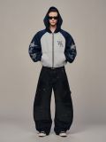 ÁO KHOÁC ”WHENEVER” SUPER STAR RAGLAN HOODIE ZIP / GREY NAVY
