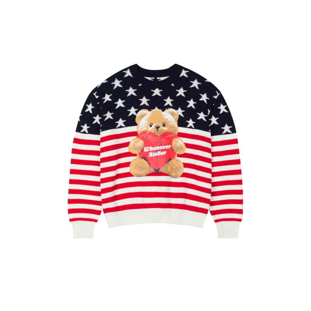 “WHENEVER” STAR BEAR SWEATER