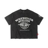 “WHENEVER” SPARKLE WASHED T-SHIRT / BLACK
