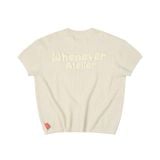 ÁO DỆT “WHENEVER” BASIC EMBOSSED LOGO WAFFLE T-SHIRT / BEIGE