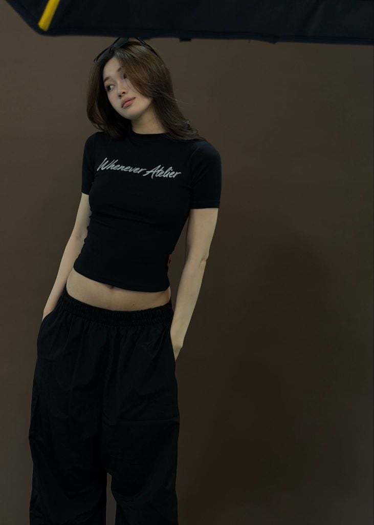 ÁO “WHENEVER” SCRIPT BABY TEE / BLACK