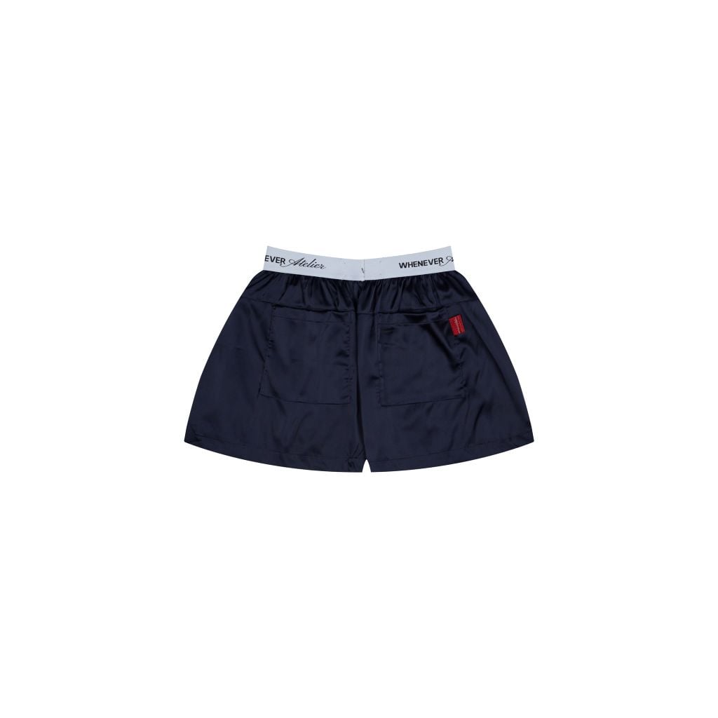 “WHENEVER” QUẦN SATIN PAJAMA SHORTS / NAVY