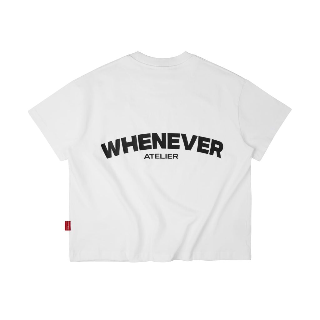 “ WHENEVER “ LOGO OVERSIZE T-SHIRT / WHITE BLACK