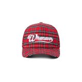 “WHENEVER” PLAID CAP / SCARLET
