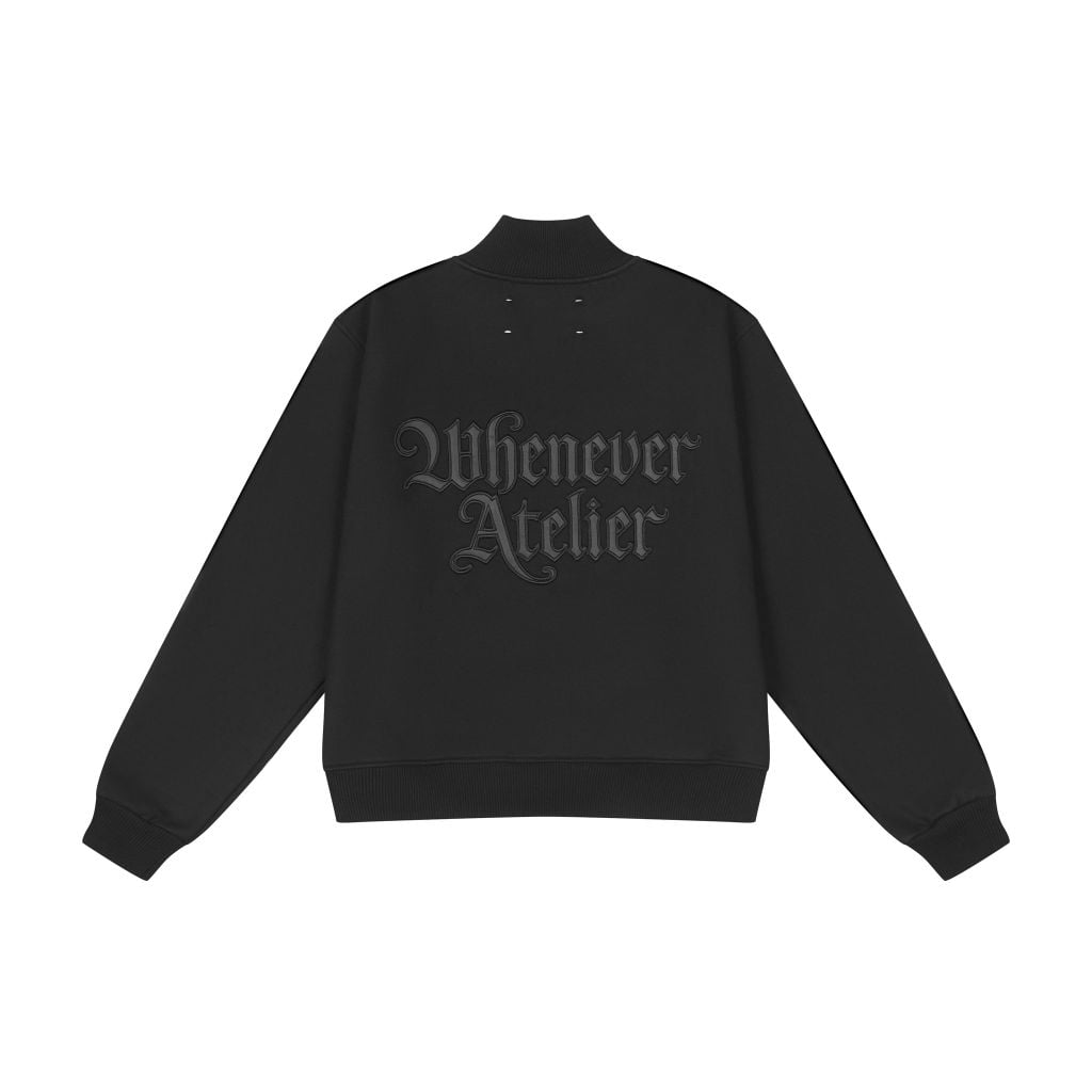 ÁO “WHENEVER” LOGO HALF-ZIP SWEATSHIRT / BLACK