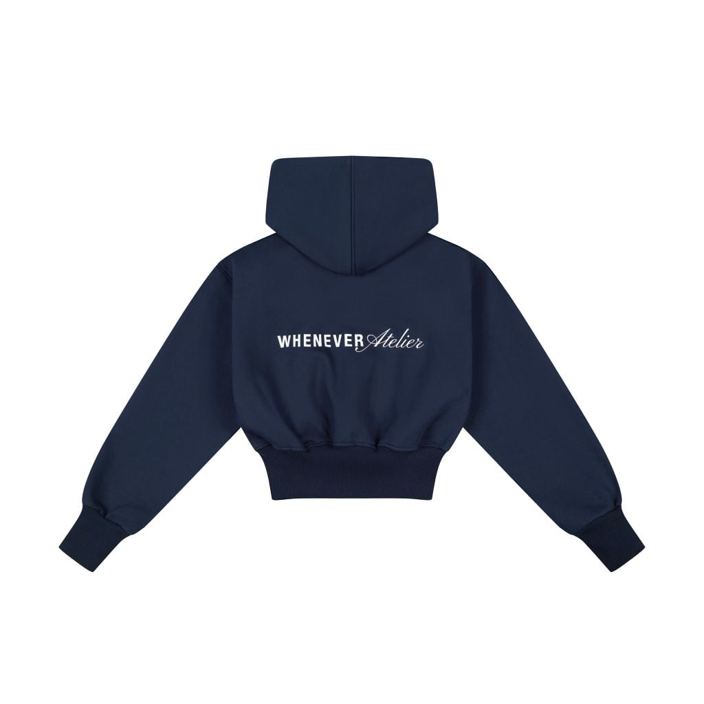 ÁO KHOÁC “WHENEVER” SS26 CROPPED ZIP-UP HOODIE / NAVY