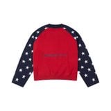 “WHENEVER” STAR RAGLAN SWEATER /  RED NAVY