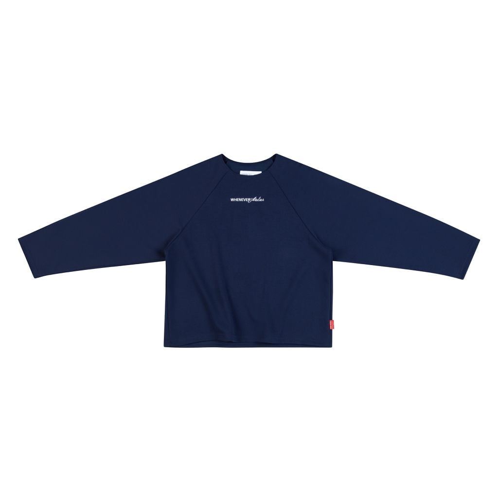 "WHENEVER" BASIC RAGLAN LONGSLEEVE T-SHIRT / LIGHT NAVY