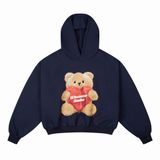 “WHENEVER” BEAR HOODIE / NAVY