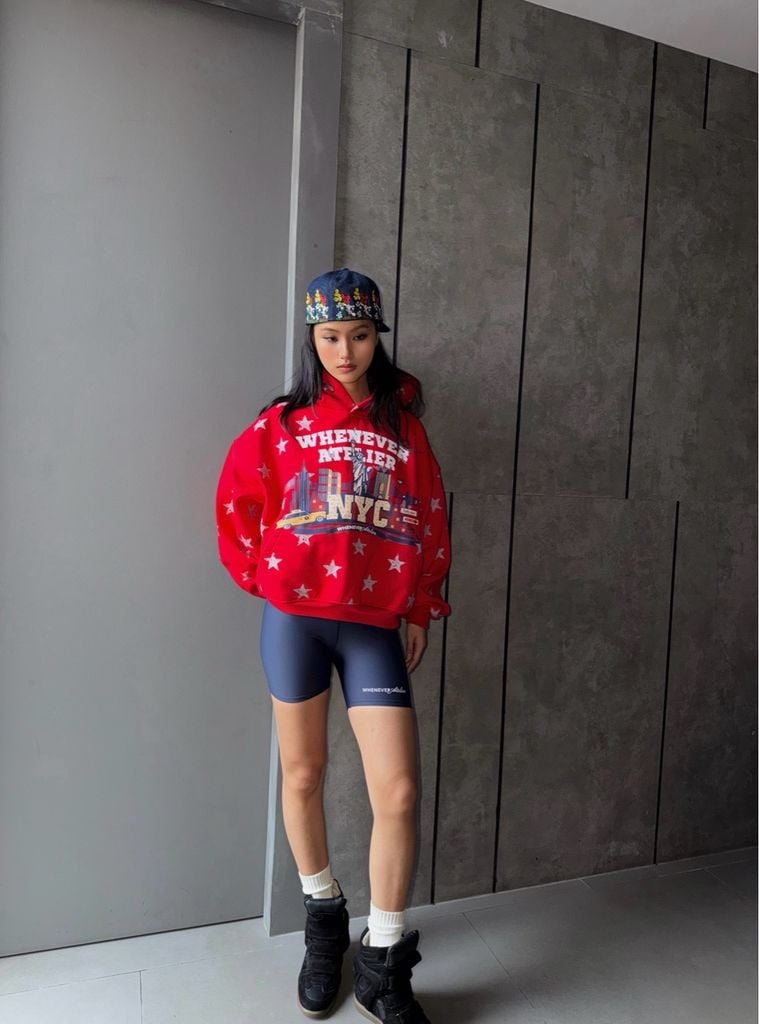 “WHENEVER” STAR GIRL HOODIE / RED