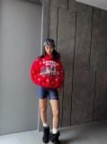 “WHENEVER” STAR GIRL HOODIE / RED
