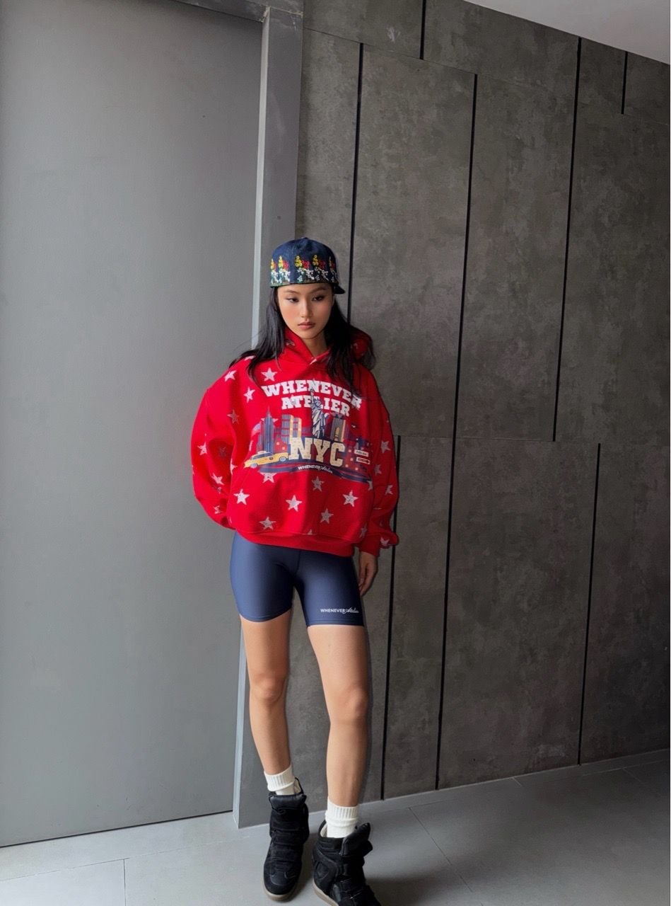 “WHENEVER” STAR GIRL HOODIE / RED