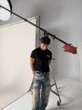 Áo dệt “WHENEVER” BASIC EMBOSSED LOGO WAFFLE T-SHIRT / BLACK