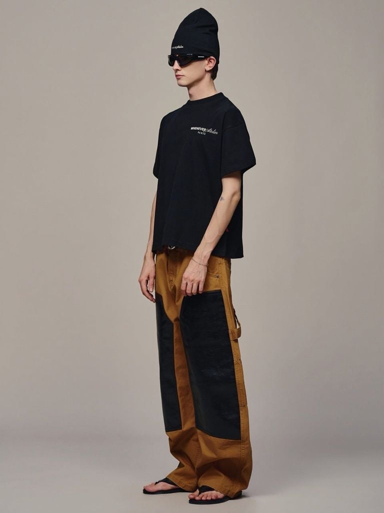 QUẦN DÀI "WHENEVER" DOUBLE-KNEE LEATHER PANTS / DUSTY SAND