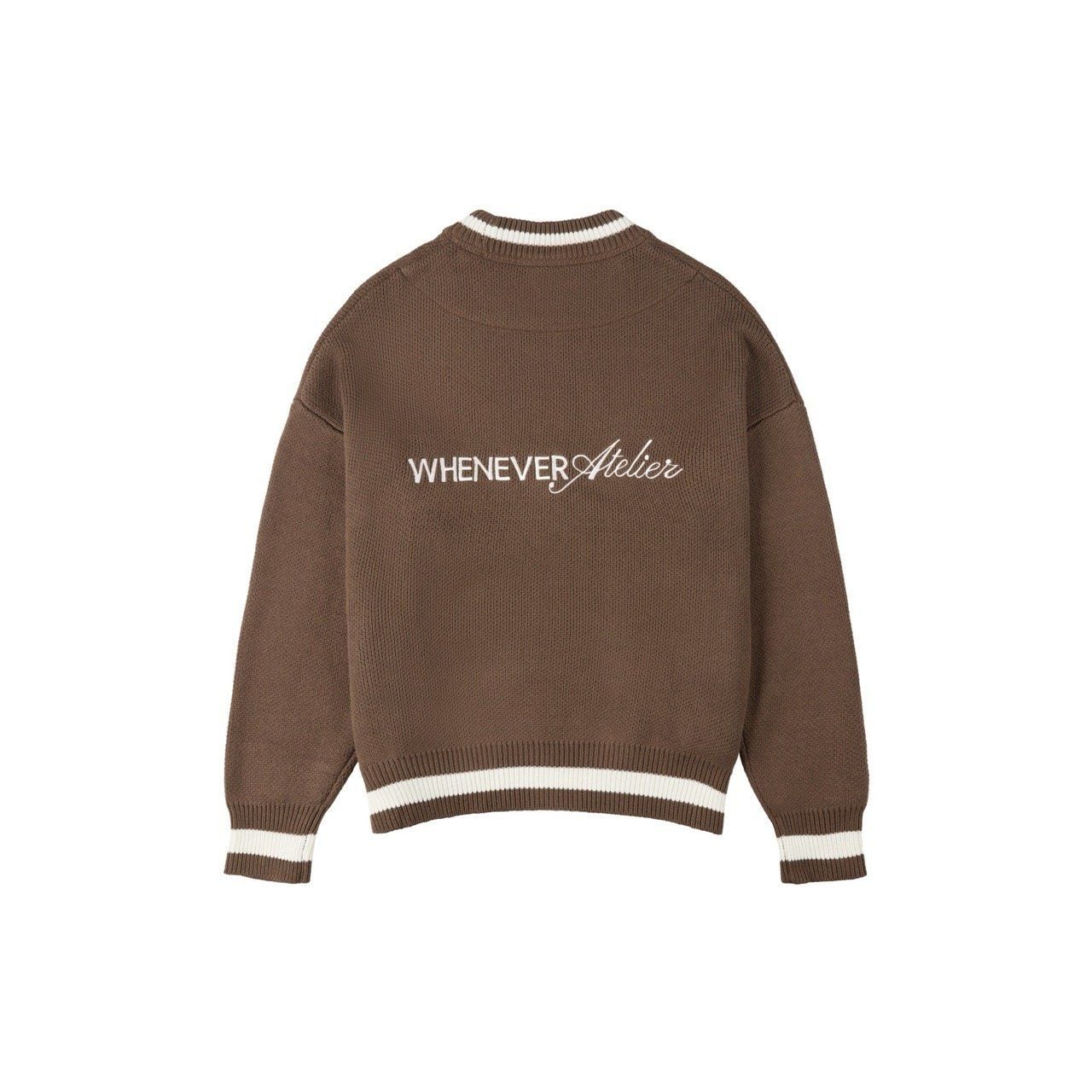 “WHENEVER” BASIC LOGO KNIT SWEATER / BROWN
