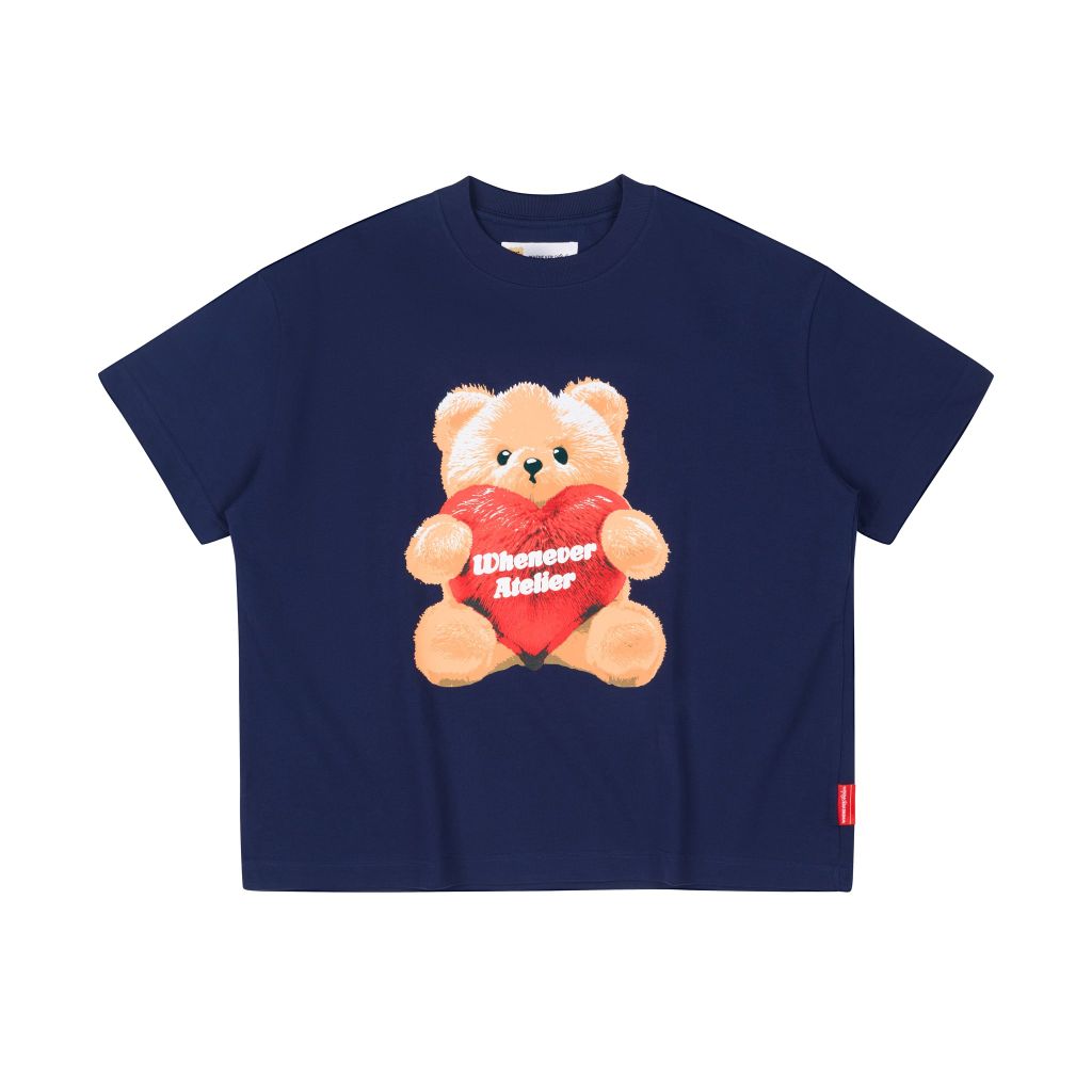 “WHENEVER” BEAR T-SHIRT / NAVY