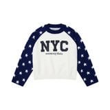 “WHENEVER” STAR RAGLAN SWEATER /  WHITE NAVY