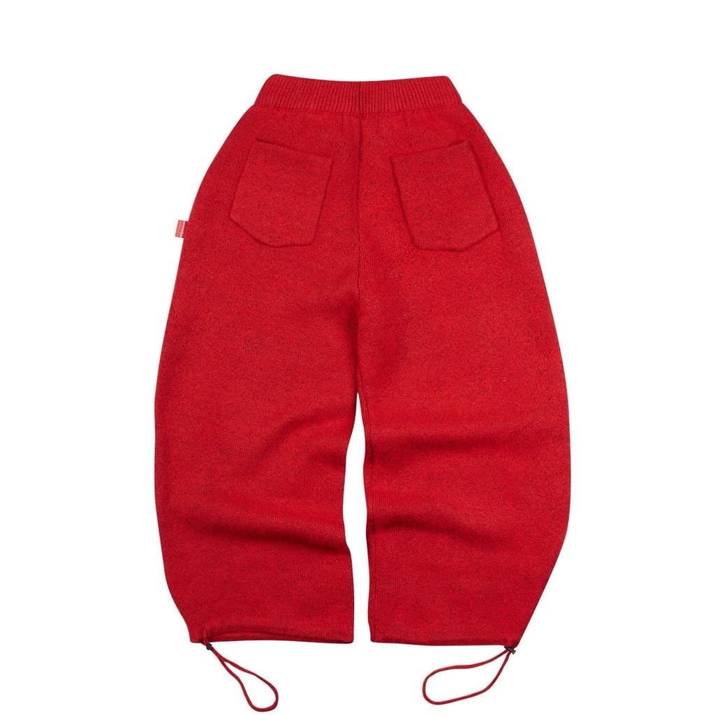 “WHENEVER” BASIC LOGO KNIT PANT PREMIUM VER 2 / RED