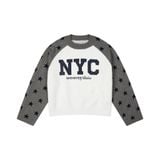 “WHENEVER” STAR RAGLAN SWEATER / WHITE GREY