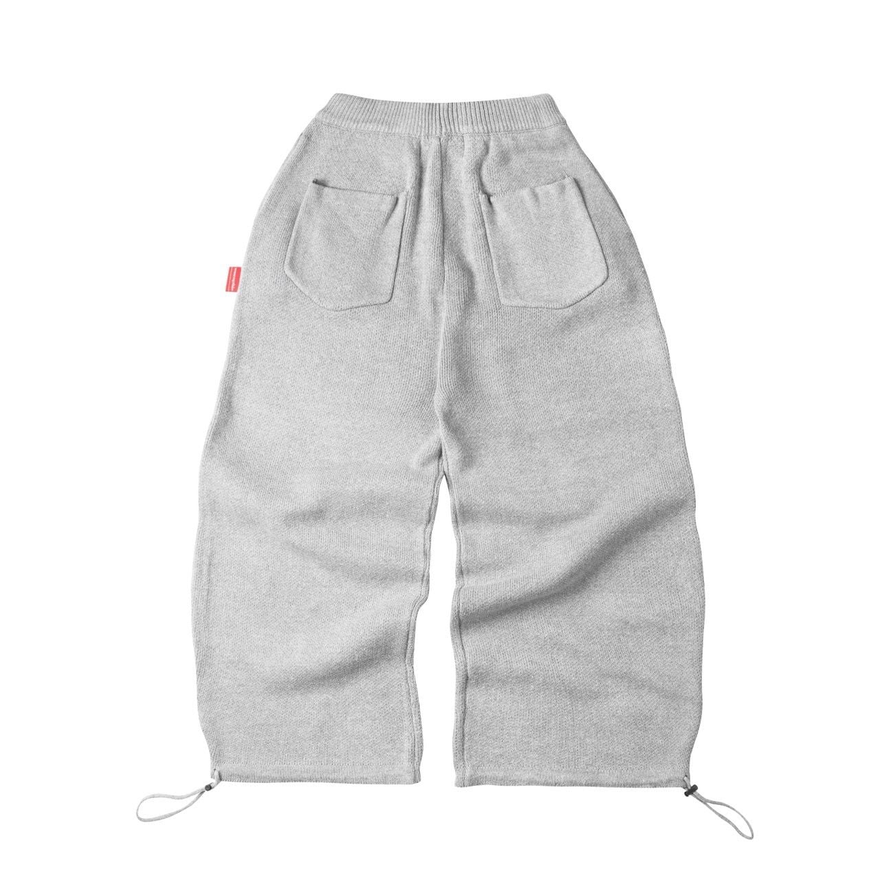 “WHENEVER” BASIC LOGO KNIT PANTS / GREY